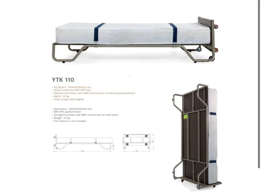 Fiche technique du lit pliant YTK 110