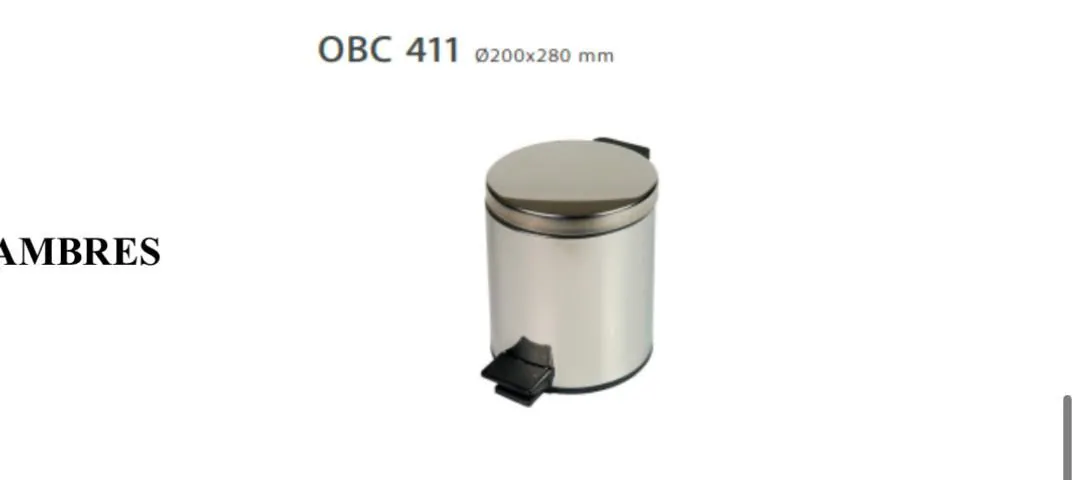 Fiche technique de la poubelle à pédale OBC 411